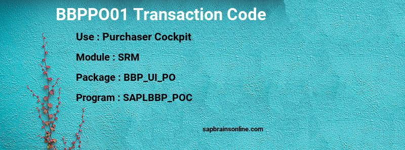 SAP BBPPO01 transaction code