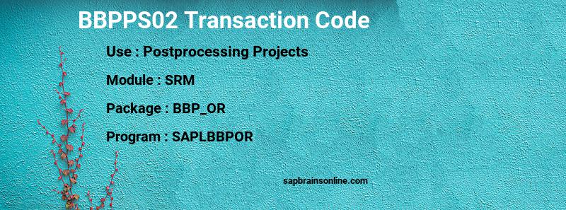 SAP BBPPS02 transaction code