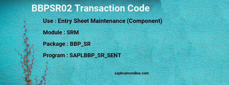 SAP BBPSR02 transaction code