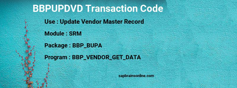 SAP BBPUPDVD transaction code