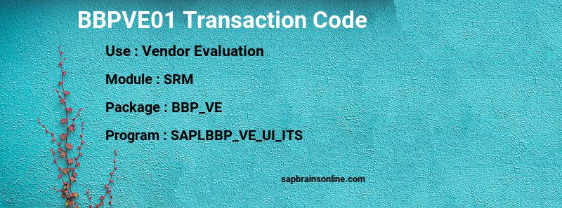 SAP BBPVE01 transaction code