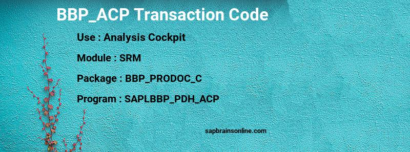 SAP BBP_ACP transaction code