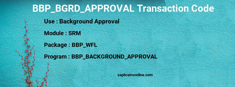SAP BBP_BGRD_APPROVAL transaction code