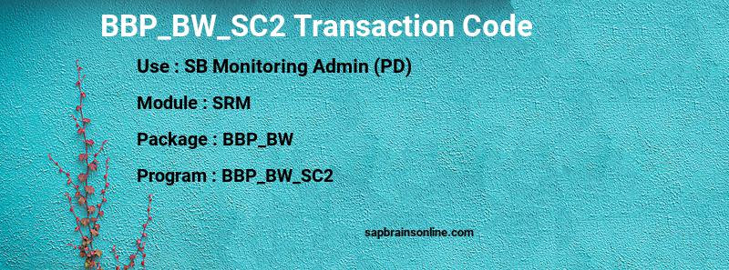 SAP BBP_BW_SC2 transaction code