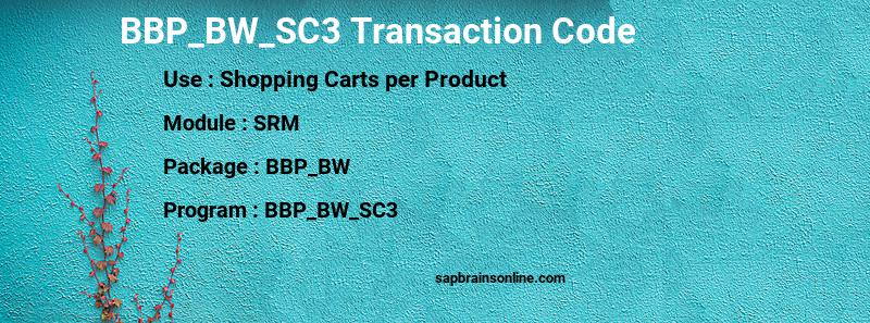 SAP BBP_BW_SC3 transaction code