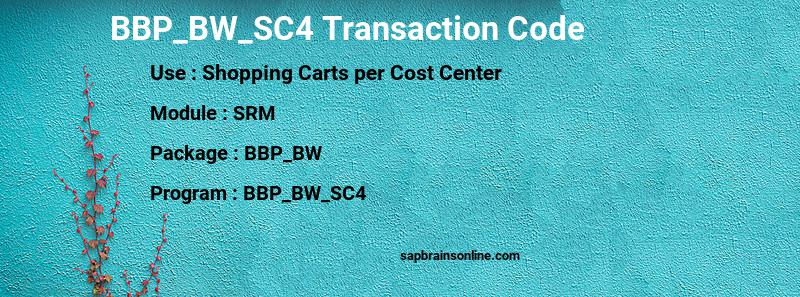 SAP BBP_BW_SC4 transaction code