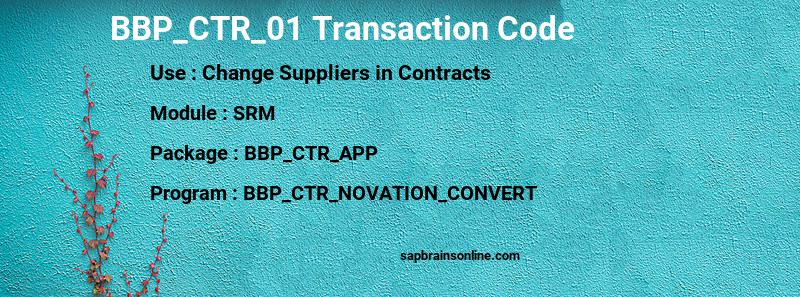 SAP BBP_CTR_01 transaction code