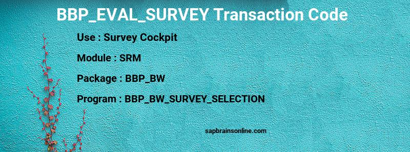 SAP BBP_EVAL_SURVEY transaction code