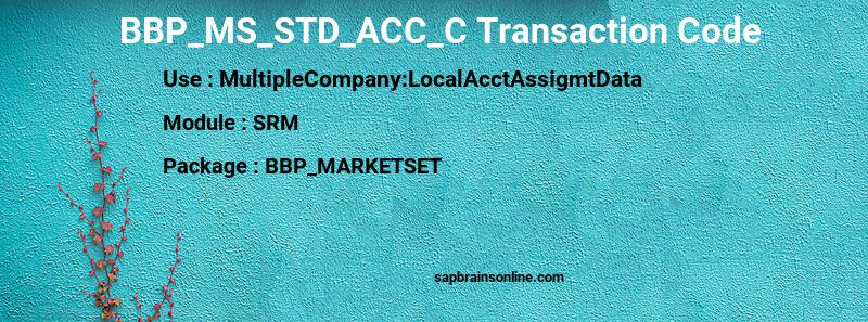 SAP BBP_MS_STD_ACC_C transaction code