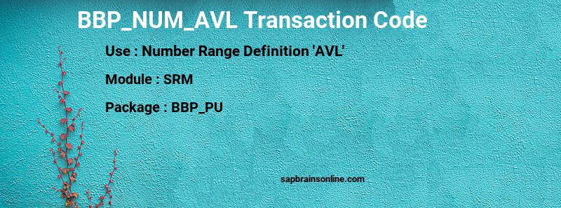 SAP BBP_NUM_AVL transaction code