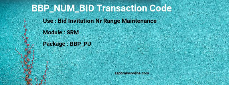 SAP BBP_NUM_BID transaction code