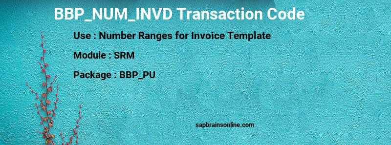 SAP BBP_NUM_INVD transaction code