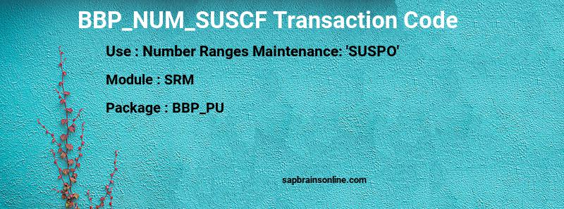 SAP BBP_NUM_SUSCF transaction code