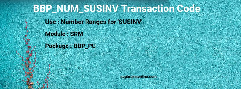 SAP BBP_NUM_SUSINV transaction code