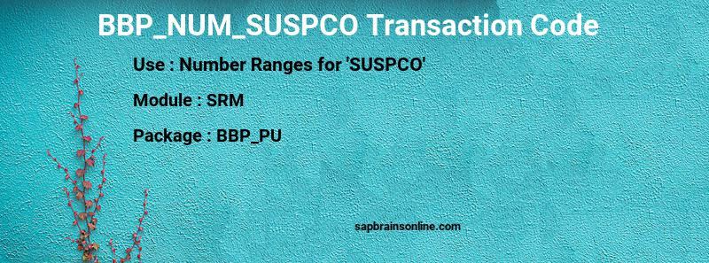 SAP BBP_NUM_SUSPCO transaction code