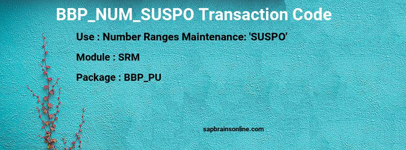 SAP BBP_NUM_SUSPO transaction code