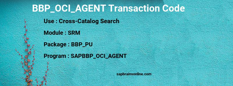SAP BBP_OCI_AGENT transaction code
