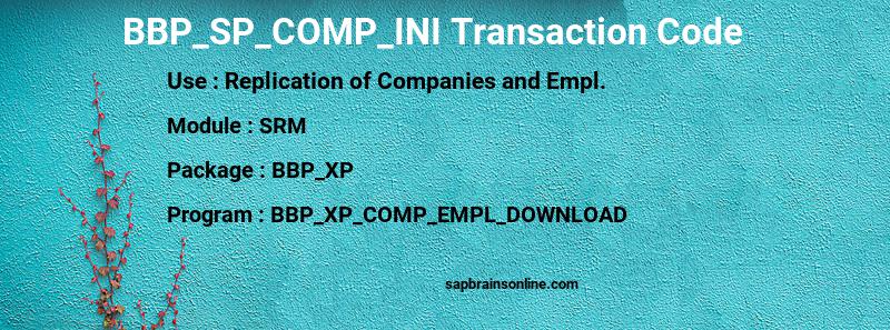 SAP BBP_SP_COMP_INI transaction code