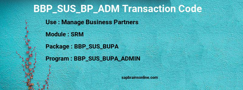 SAP BBP_SUS_BP_ADM transaction code