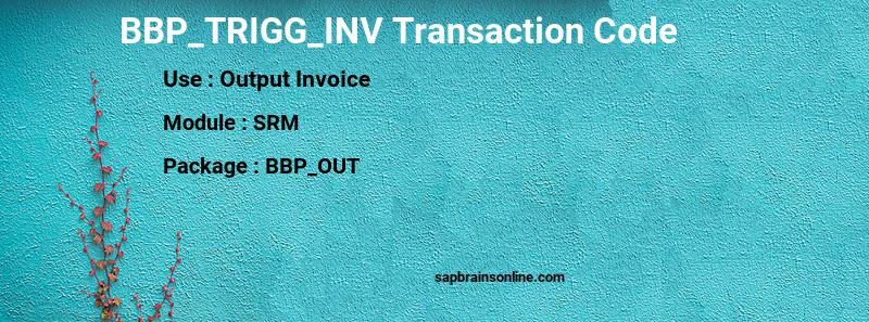 SAP BBP_TRIGG_INV transaction code