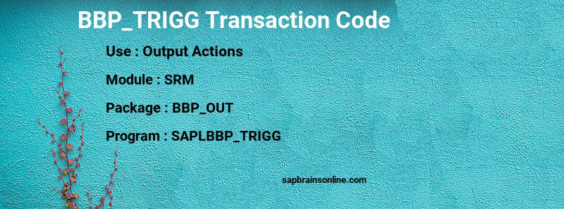 SAP BBP_TRIGG transaction code