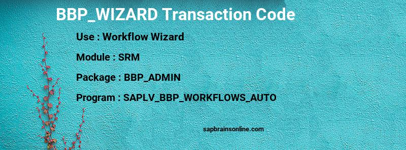 SAP BBP_WIZARD transaction code