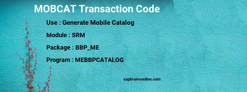 SAP MOBCAT transaction code