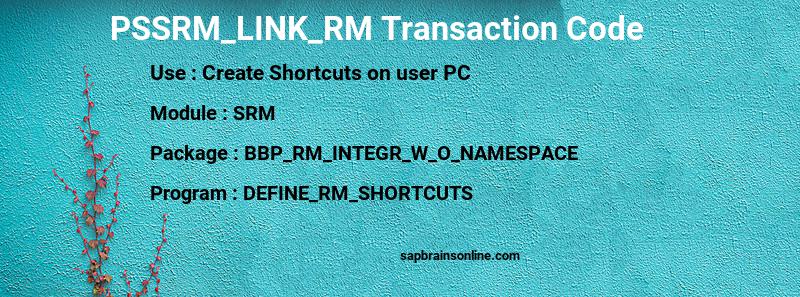SAP PSSRM_LINK_RM transaction code