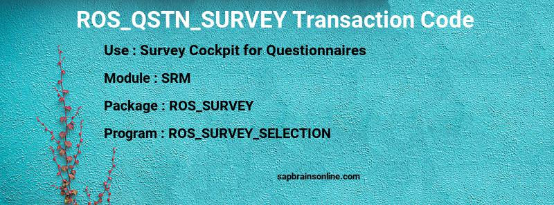 SAP ROS_QSTN_SURVEY transaction code