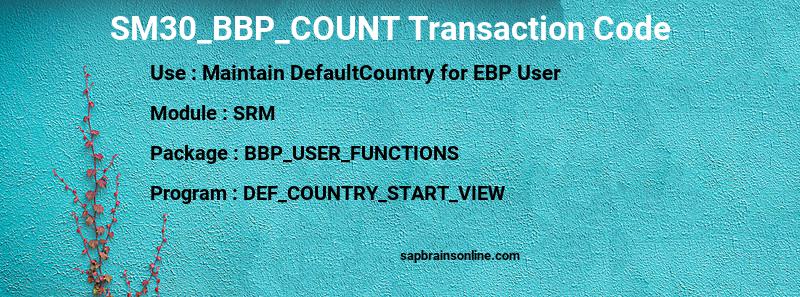 SAP SM30_BBP_COUNT transaction code
