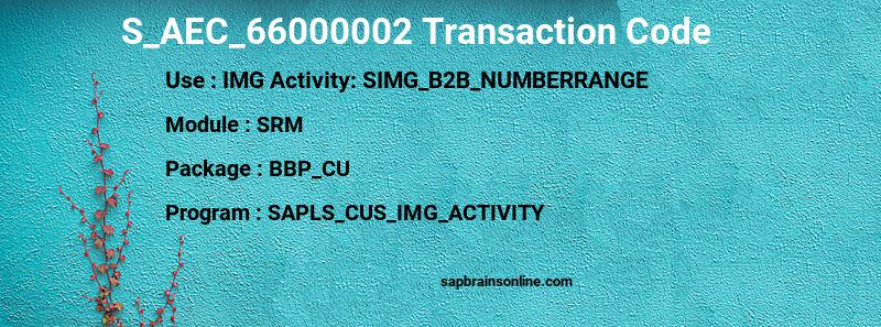 SAP S_AEC_66000002 transaction code