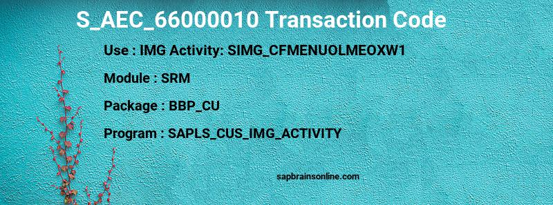 SAP S_AEC_66000010 transaction code