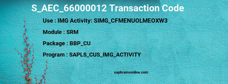 SAP S_AEC_66000012 transaction code