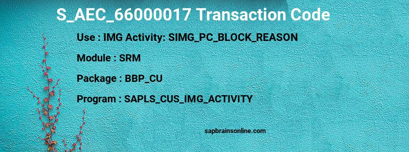SAP S_AEC_66000017 transaction code