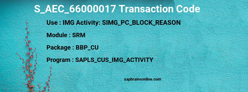 SAP S_AEC_66000017 transaction code