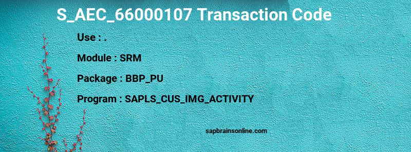 SAP S_AEC_66000107 transaction code