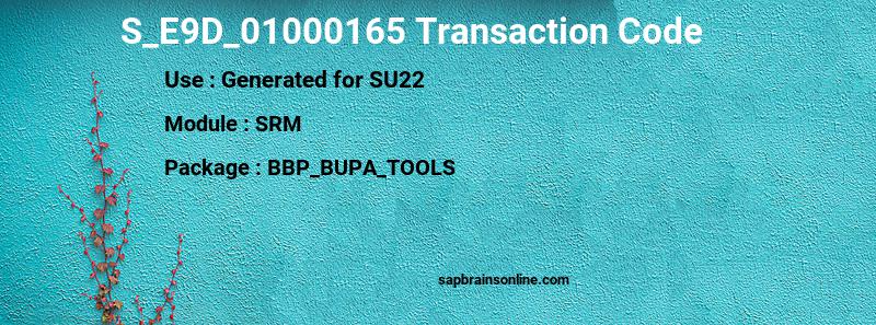 SAP S_E9D_01000165 transaction code