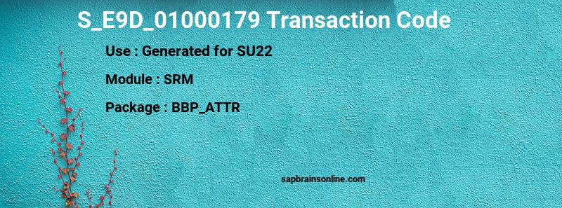 SAP S_E9D_01000179 transaction code