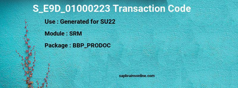 SAP S_E9D_01000223 transaction code