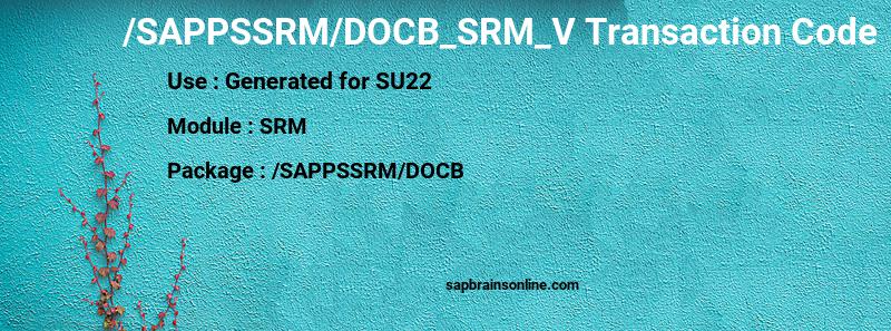 SAP /SAPPSSRM/DOCB_SRM_V transaction code