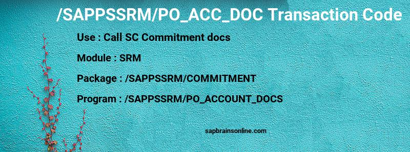 SAP /SAPPSSRM/PO_ACC_DOC transaction code