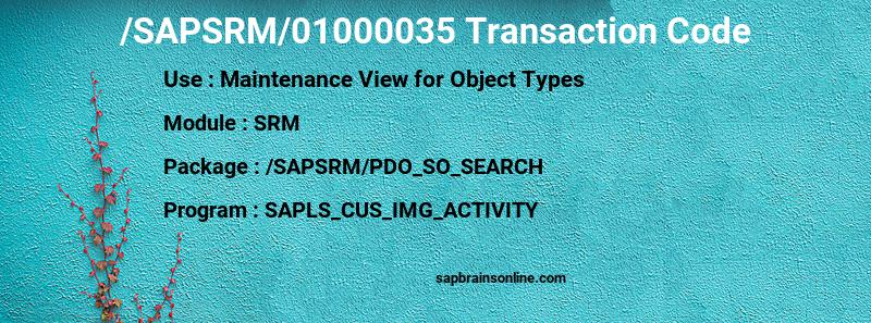 SAP /SAPSRM/01000035 transaction code