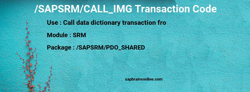 SAP /SAPSRM/CALL_IMG transaction code