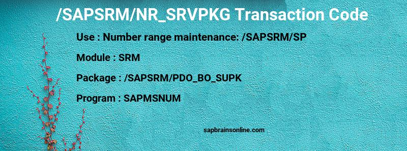 SAP /SAPSRM/NR_SRVPKG transaction code