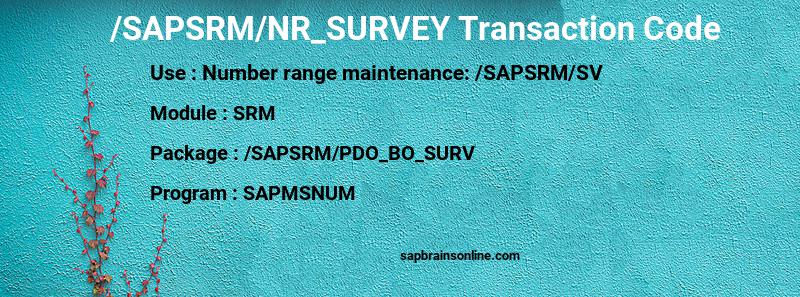SAP /SAPSRM/NR_SURVEY transaction code