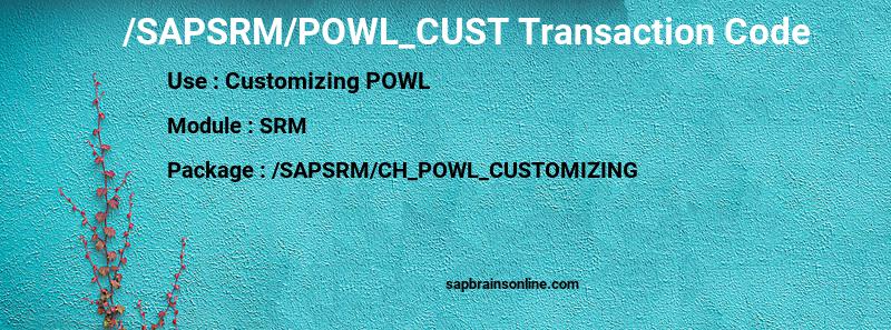 SAP /SAPSRM/POWL_CUST transaction code