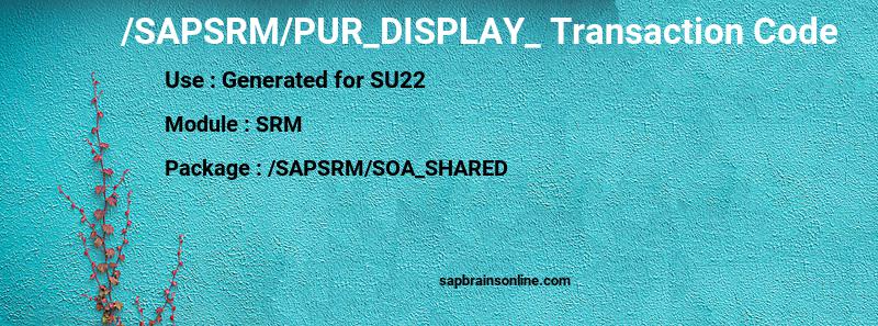 SAP /SAPSRM/PUR_DISPLAY_ transaction code