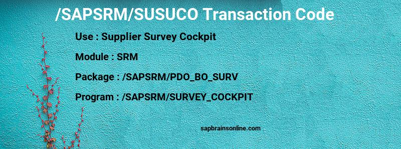 SAP /SAPSRM/SUSUCO transaction code