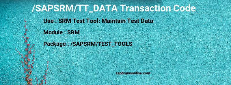 SAP /SAPSRM/TT_DATA transaction code