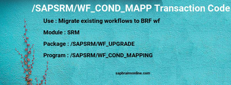 SAP /SAPSRM/WF_COND_MAPP transaction code